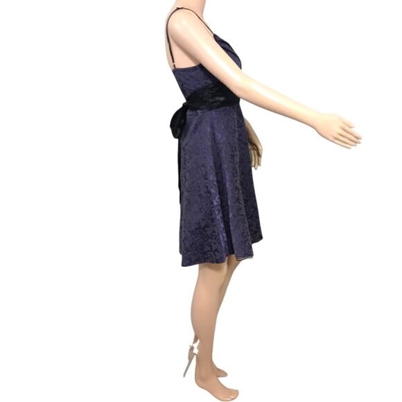 Y2K Speechless Flared Dress Sz 7 Fairy Grunge Dark Romantic HOCO Purple Brocade - Picture 4 of 16